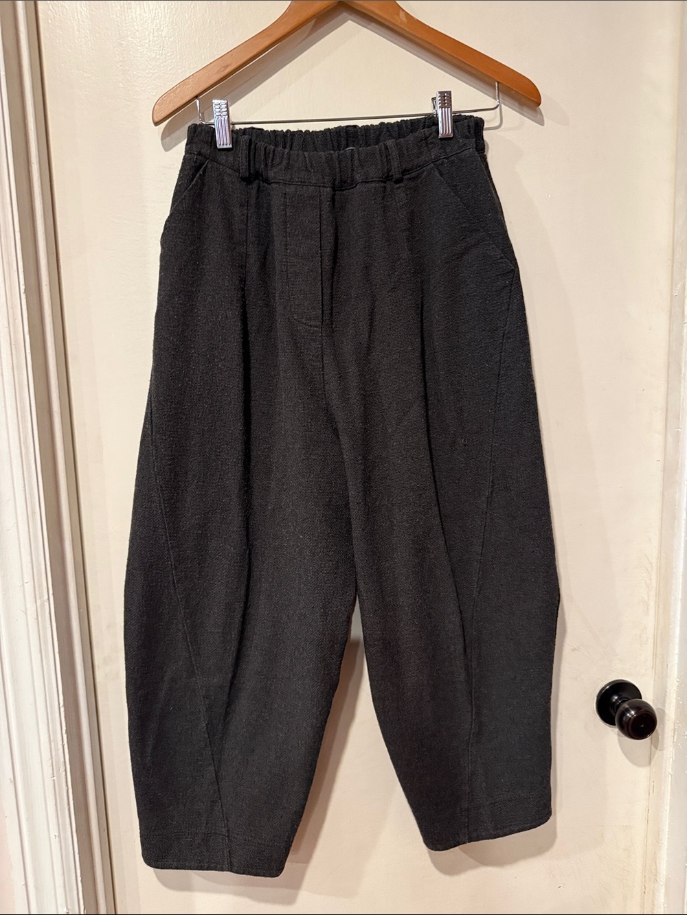 Italian Baggy Relaxed Elastic-Waist Pants